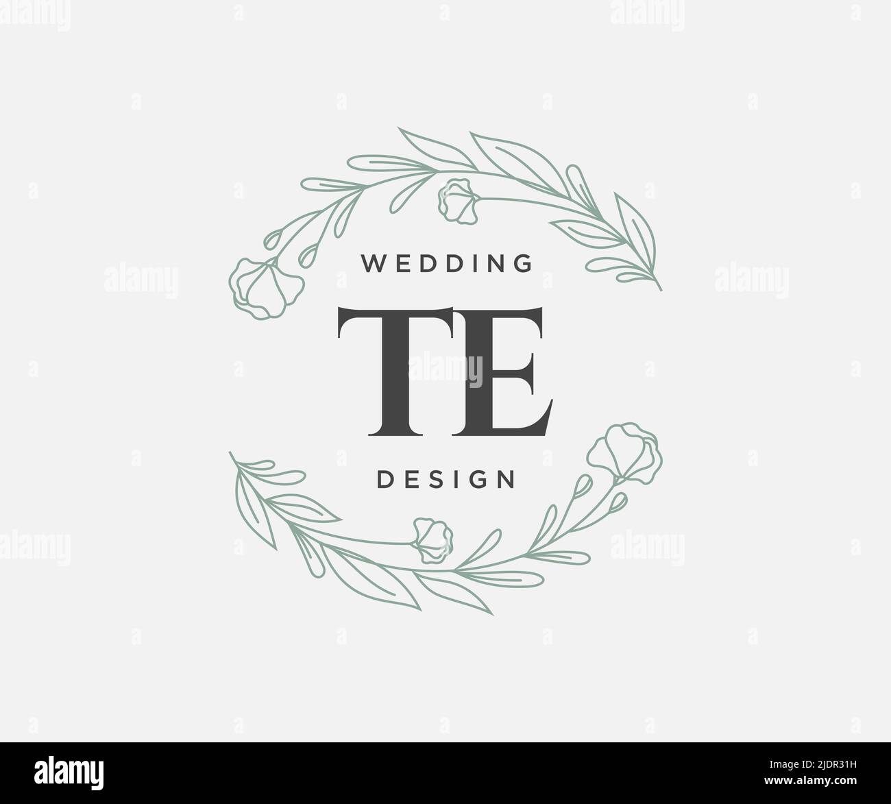 TE Initials letter Wedding monogram logos collection, hand drawn modern ...