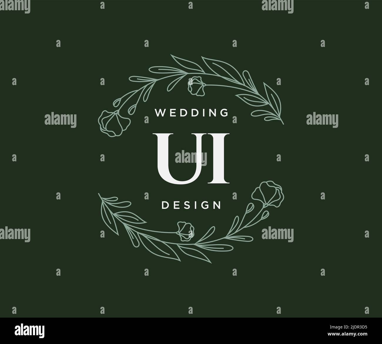 UI Initials letter Wedding monogram logos collection, hand drawn modern ...