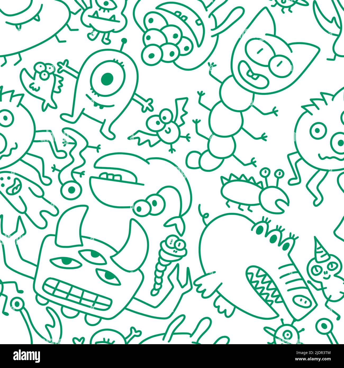 Kids seamless aliens and monsters pattern for fabrics and textiles and ...
