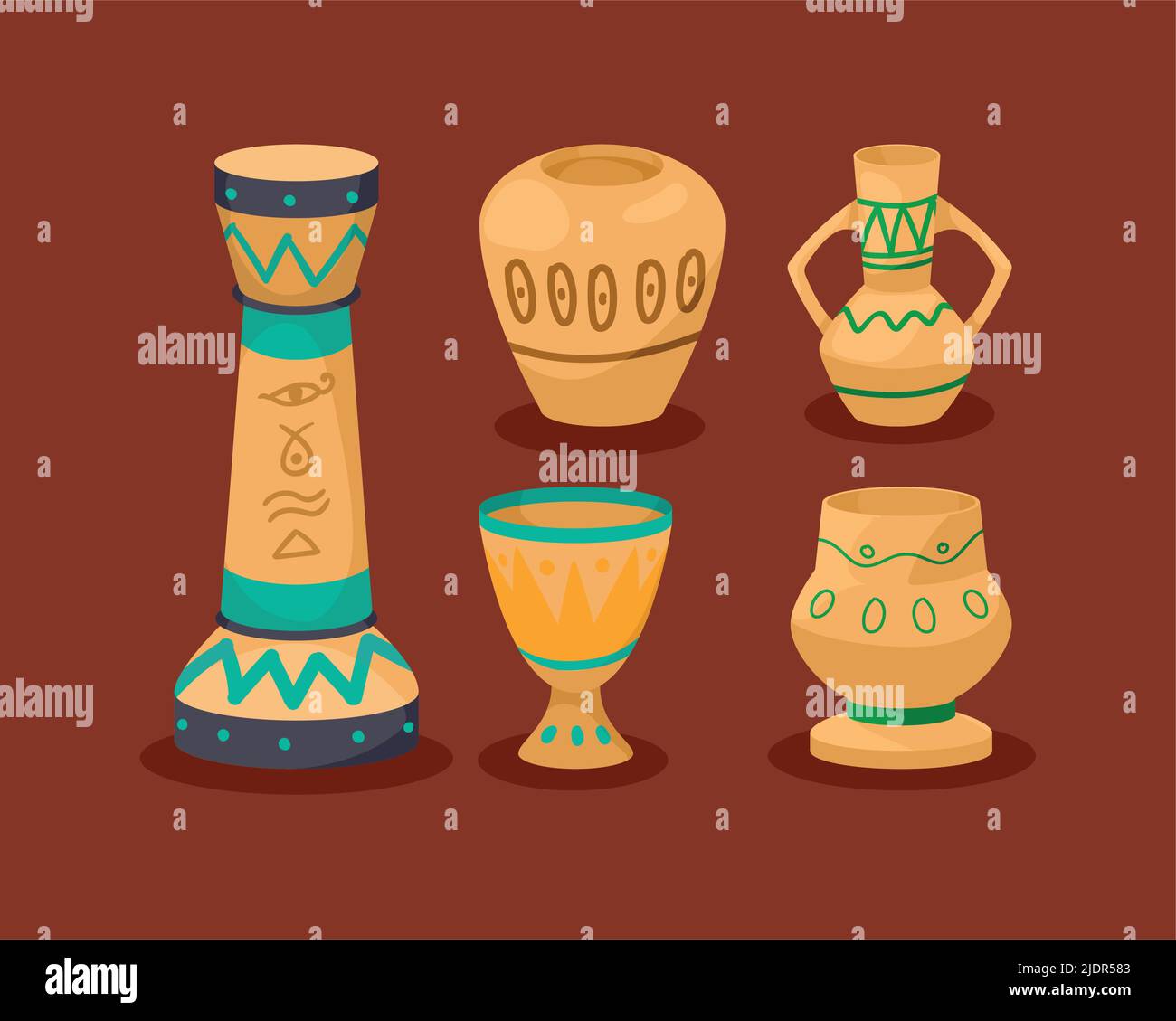 Five pots Stock Vector Images - Alamy