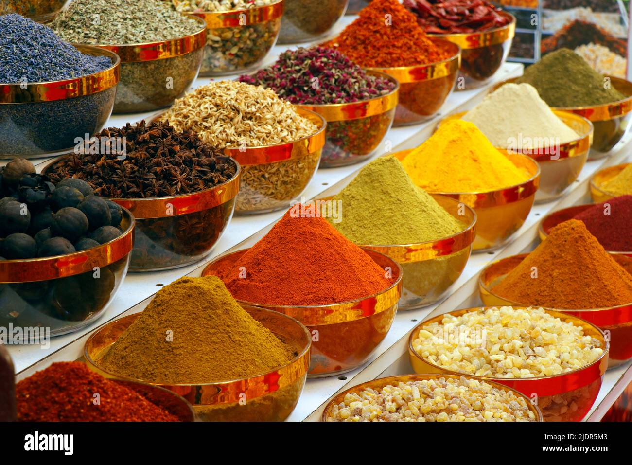 arabian spice and herbs in a street market dubai Stock Photo Alamy