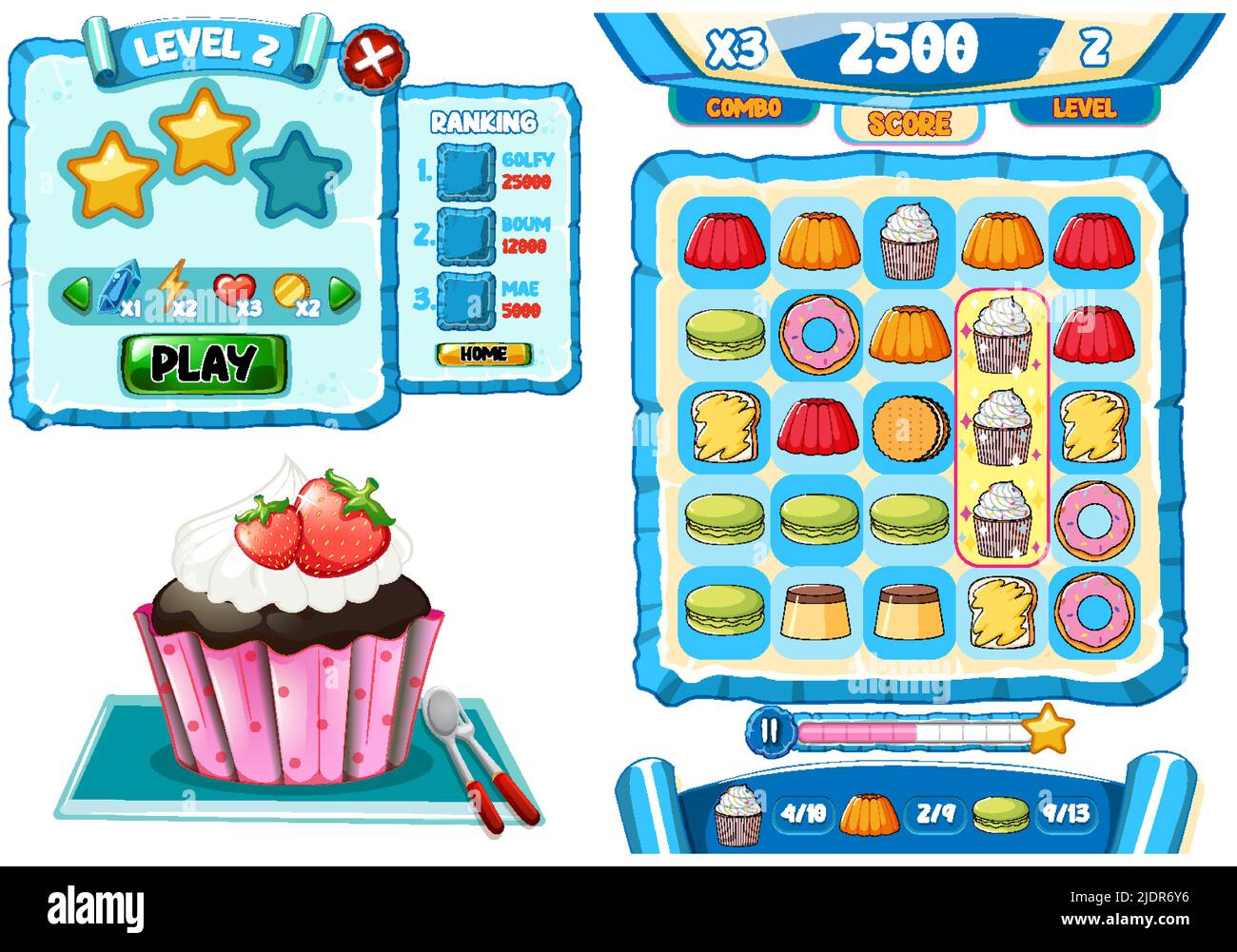 A game background template with elements illustration Stock Vector ...