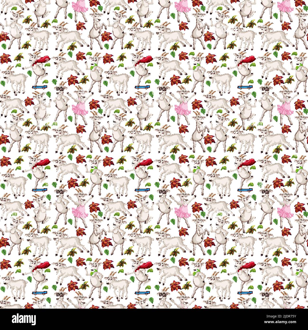 Cute animals cartoon seamless background illustration Stock Vector ...