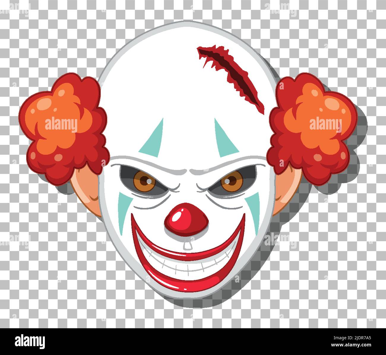 Scary clown head on grid background illustration Stock Vector Image ...