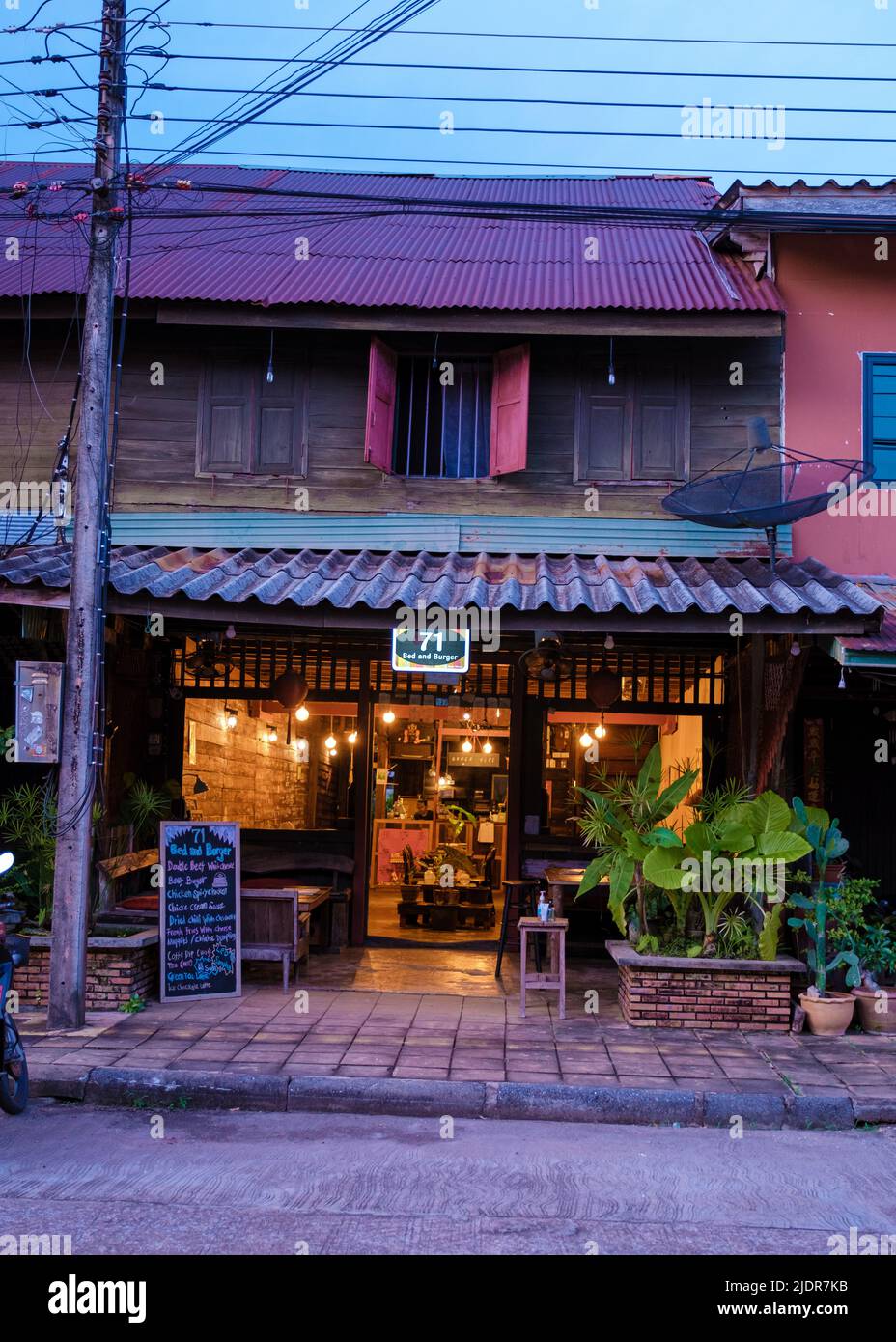 Koh Lanta Thailand, the old town of Koh Lanta during dusk sunset. old wooden house in Koh Lanta