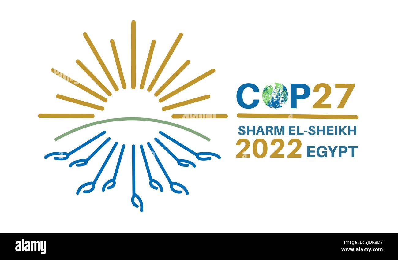 COP 27 - Sharm El-Sheikh, Egypt, 7-18 November 2022 - International climate summit vector illustration Stock Vector
