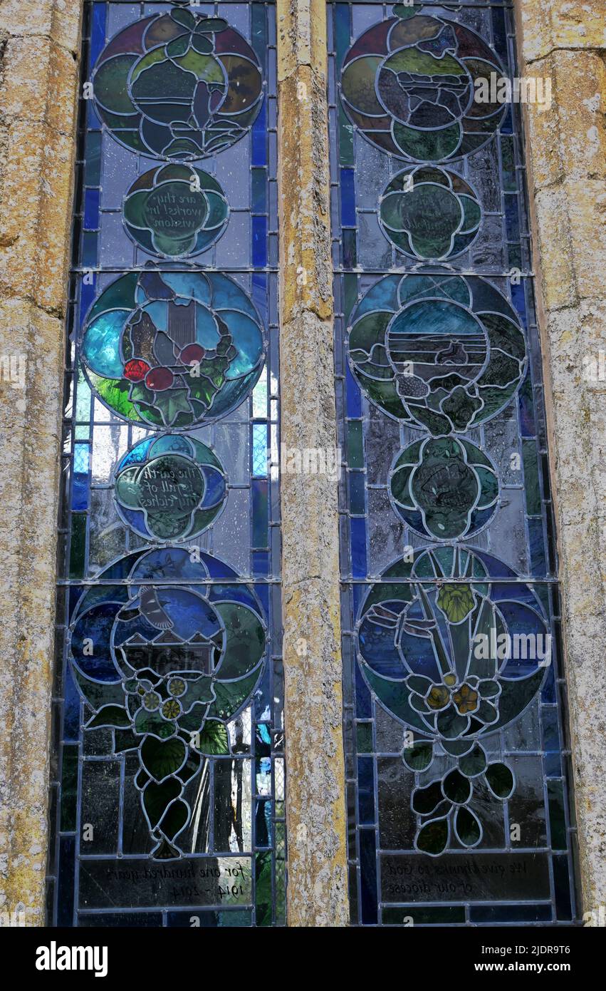 stained glass windows,st mary the virgin church, wortham, suffolk england Stock Photo