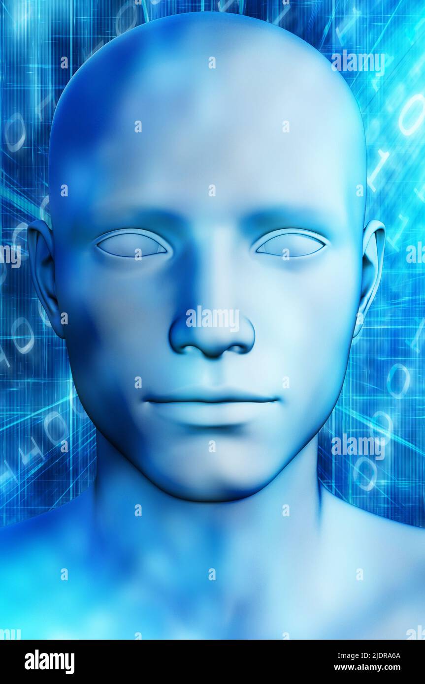 AI - Artificial Intelligence as an android concept Stock Photo