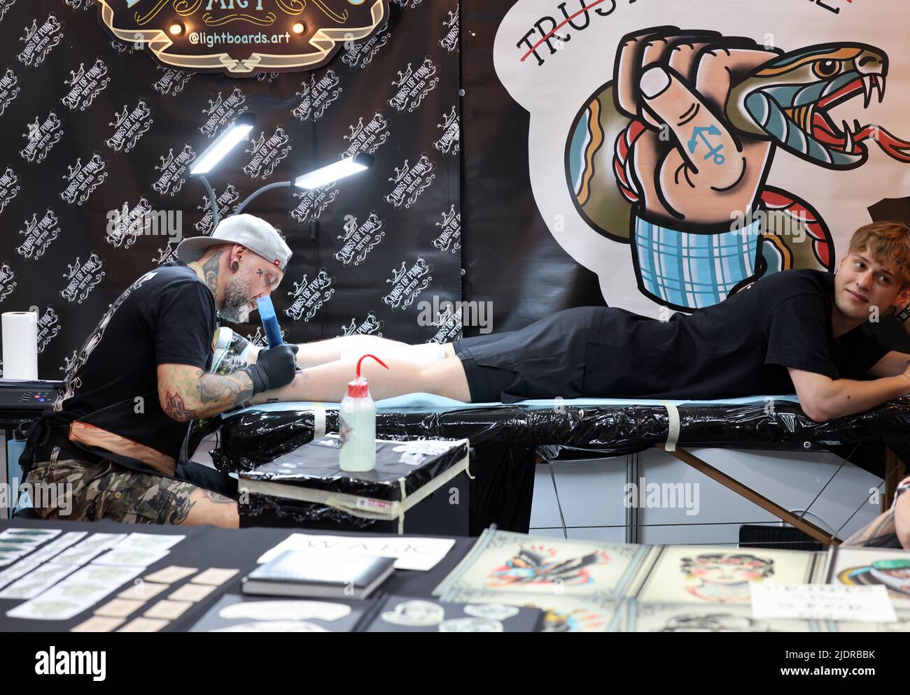Krakow, Poland - June 11, 2022: 15th Tattoofest in Cracow. One of the ...