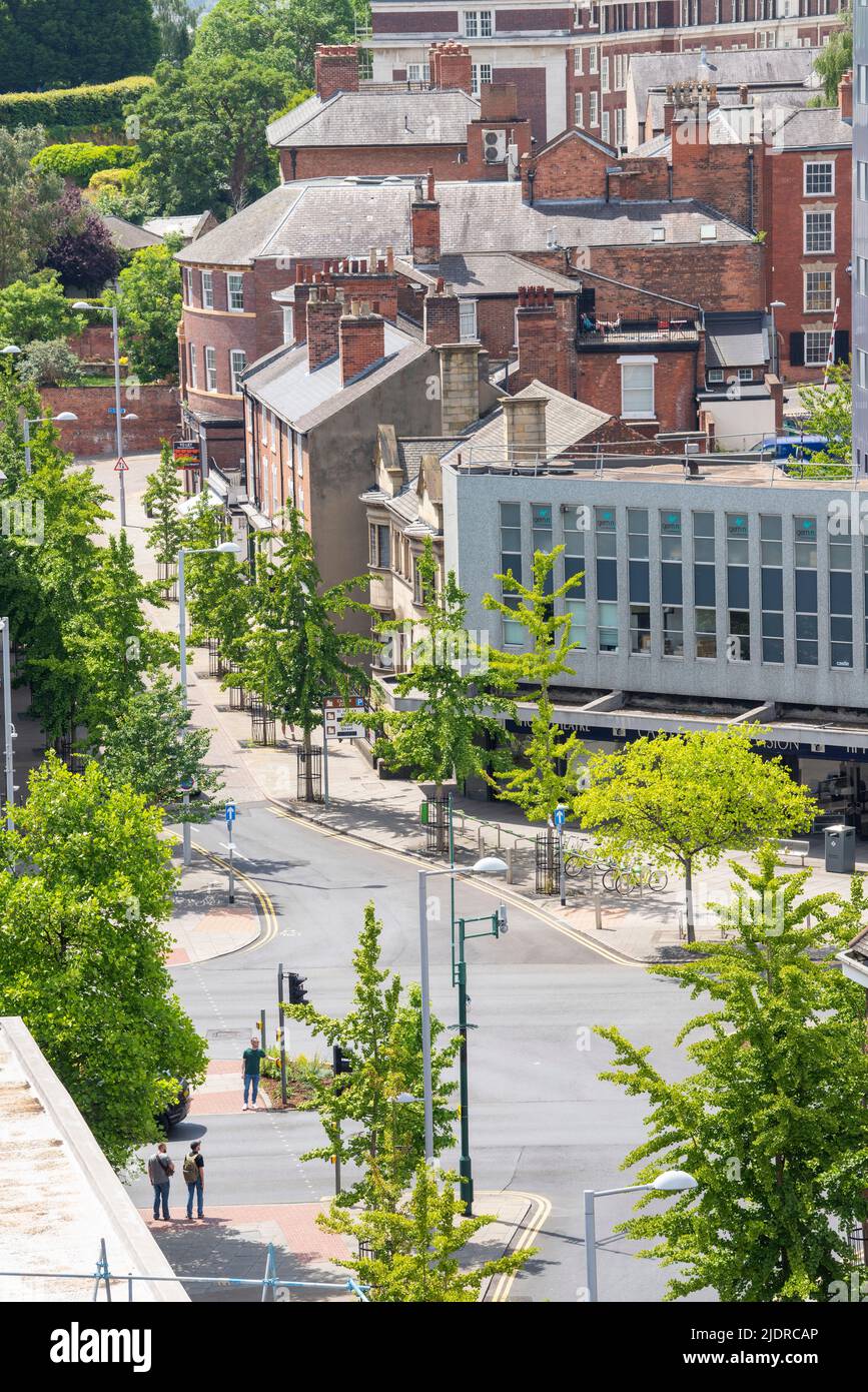 View of Friar Lane and Maid Marian Way from the rooftop of the Pearl