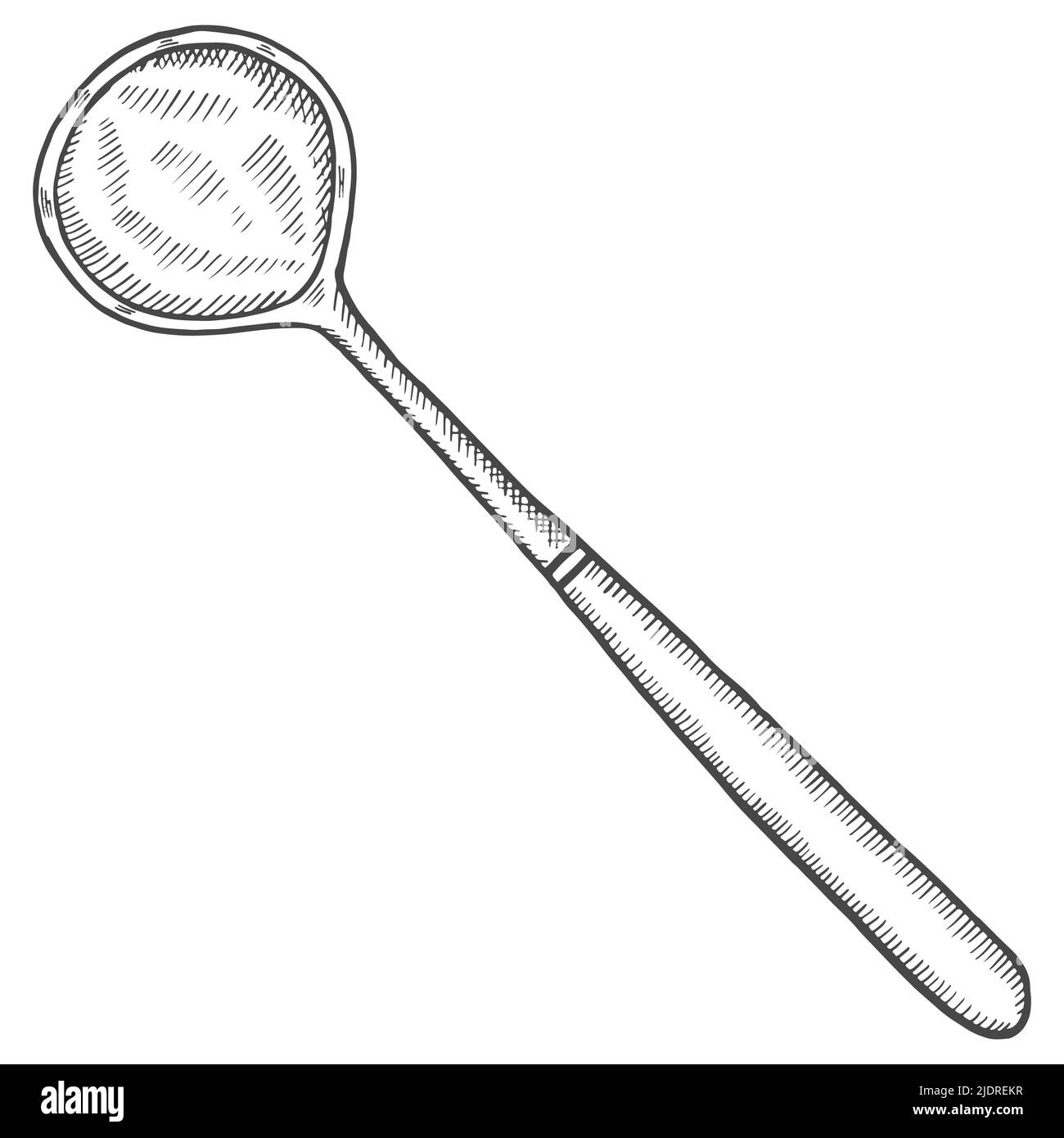 soup ladle kitchen utensils solated doodle hand drawn sketch with outline style vector
