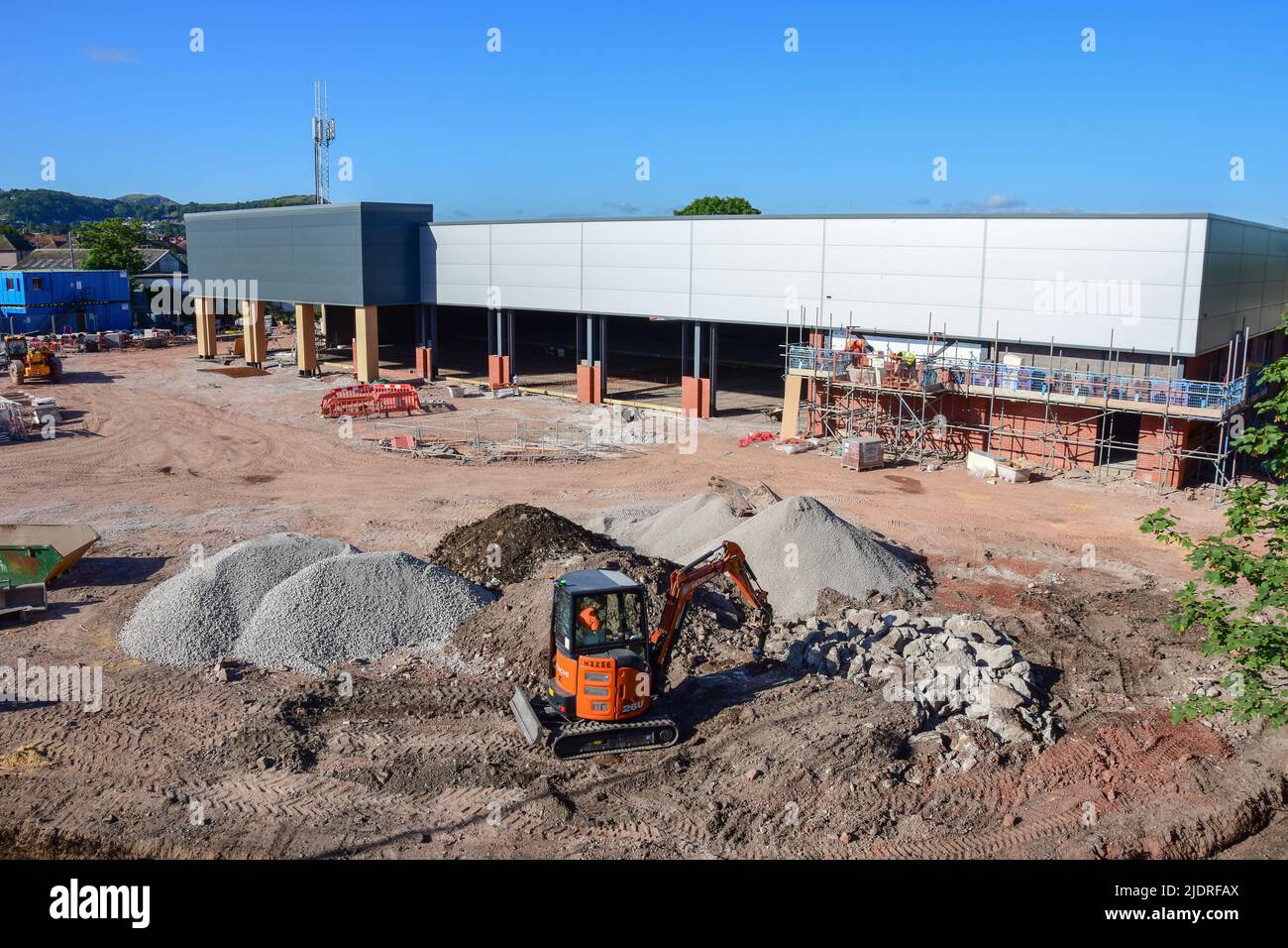 Prestatyn, UK. Jun 22, 2022. Construction work on the new Home Bargains