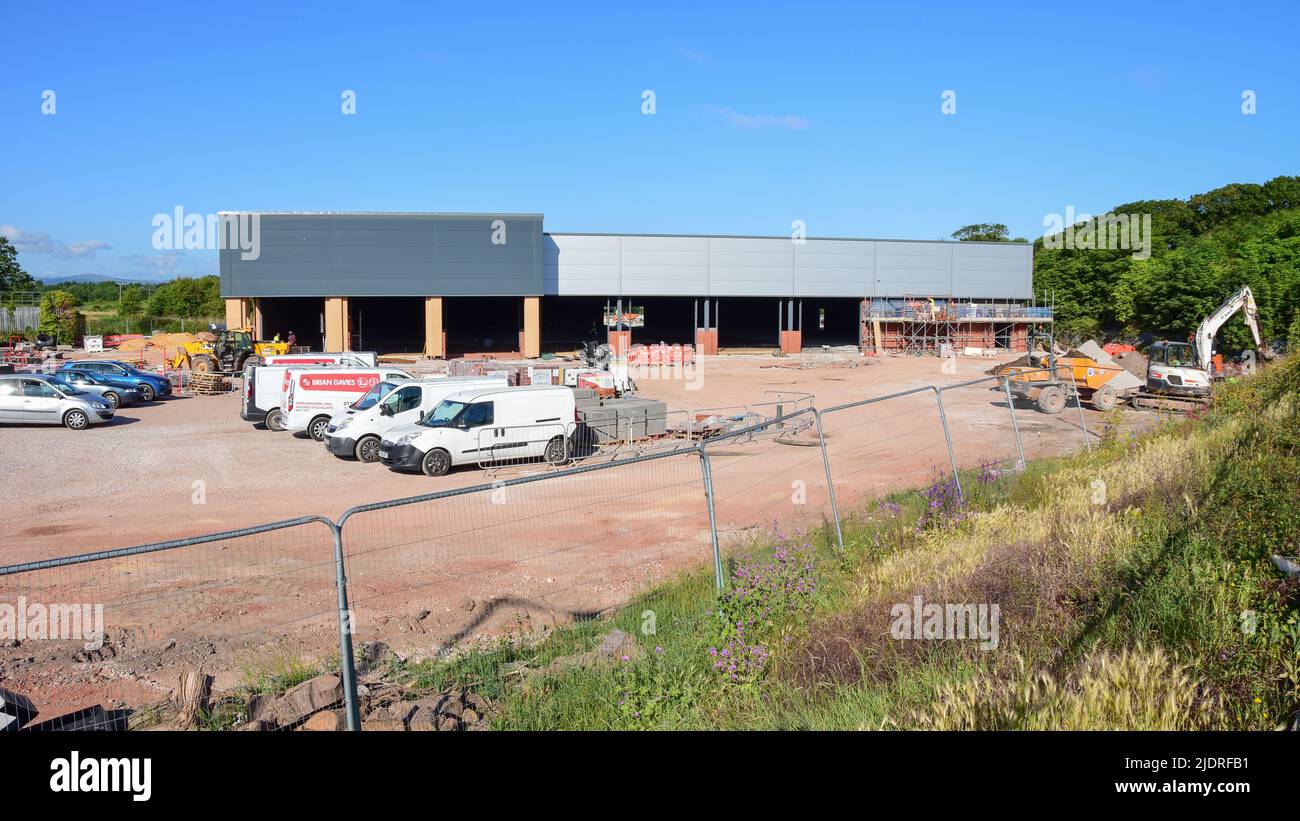 Prestatyn, UK. Jun 22, 2022. Construction work on the new Home Bargains