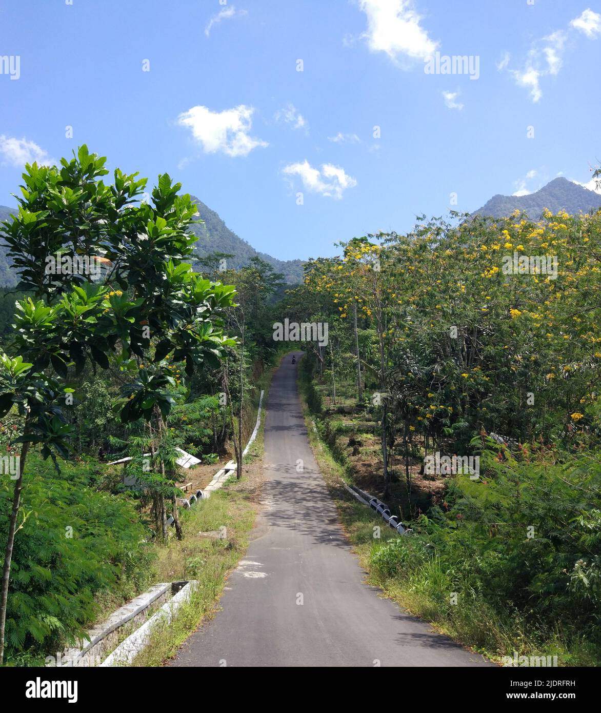 Road to Mount Galunggung, Tasikmalaya, Indonesia Stock Photo