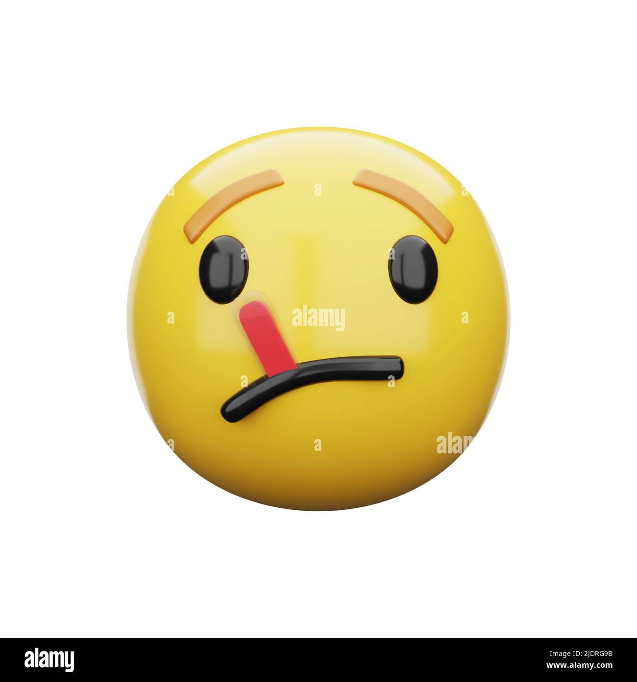 3d emoji Face with Thermometer Stock Photo Alamy