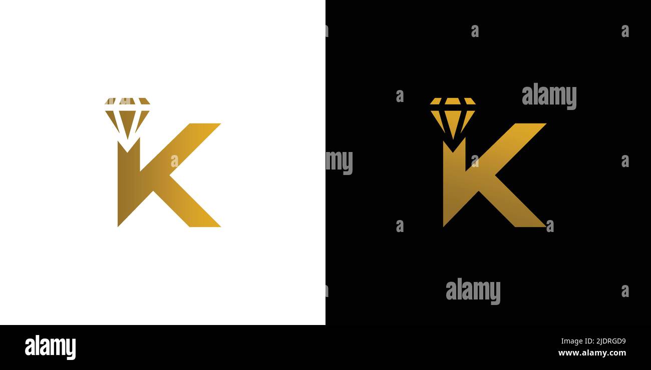 King Ruby logo design with initial K is modern and luxurious Stock Vector