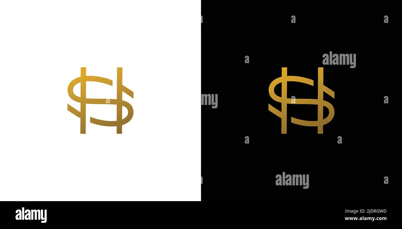 Modern and elegant SH initials logo design Stock Vector