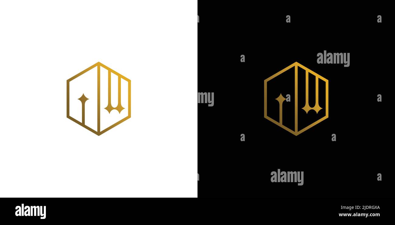 Modern and strong AW letter initials logo design 2 Stock Vector
