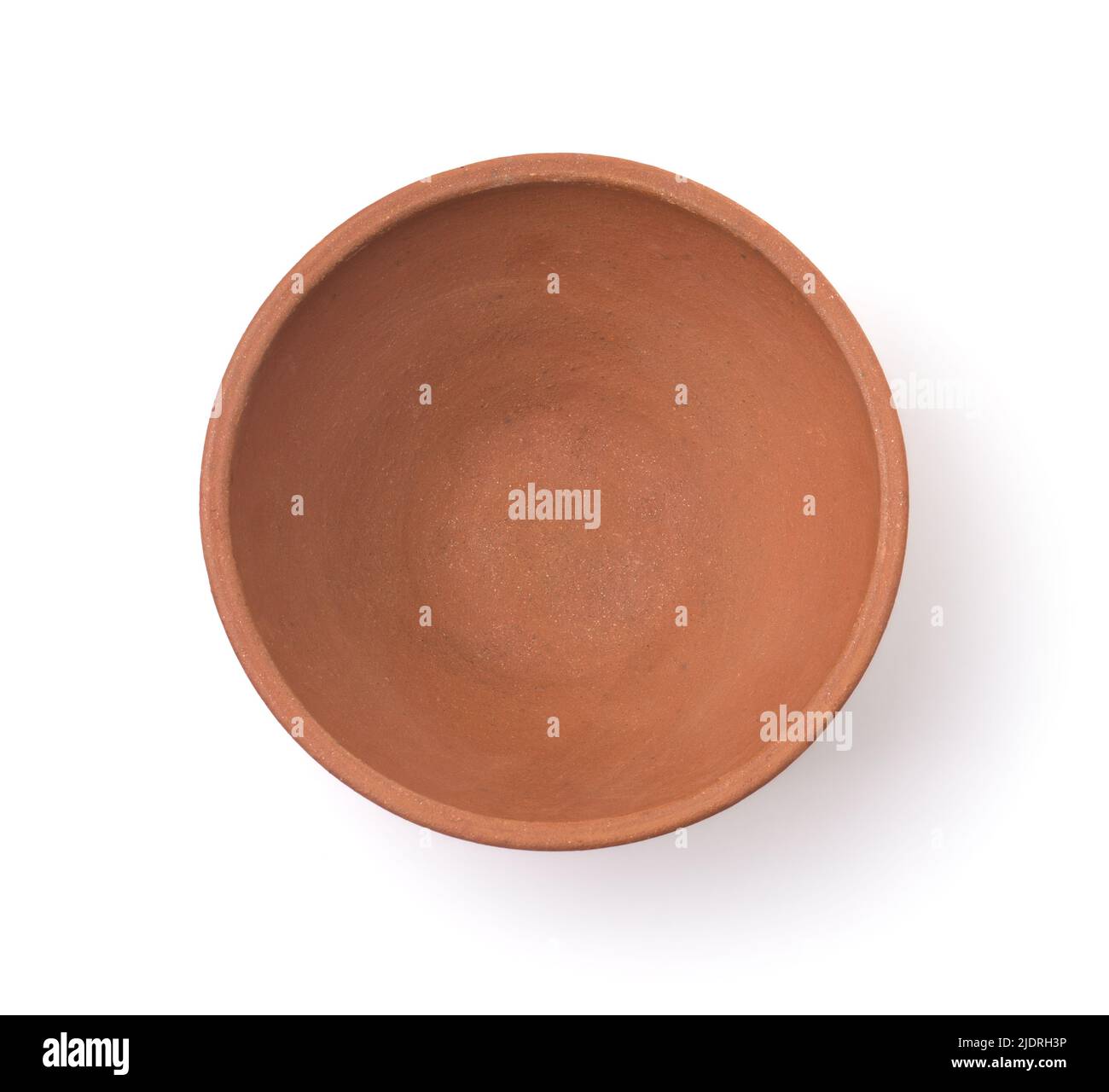 Top view of empty unpainted clay bowl isolated on white Stock Photo - Alamy