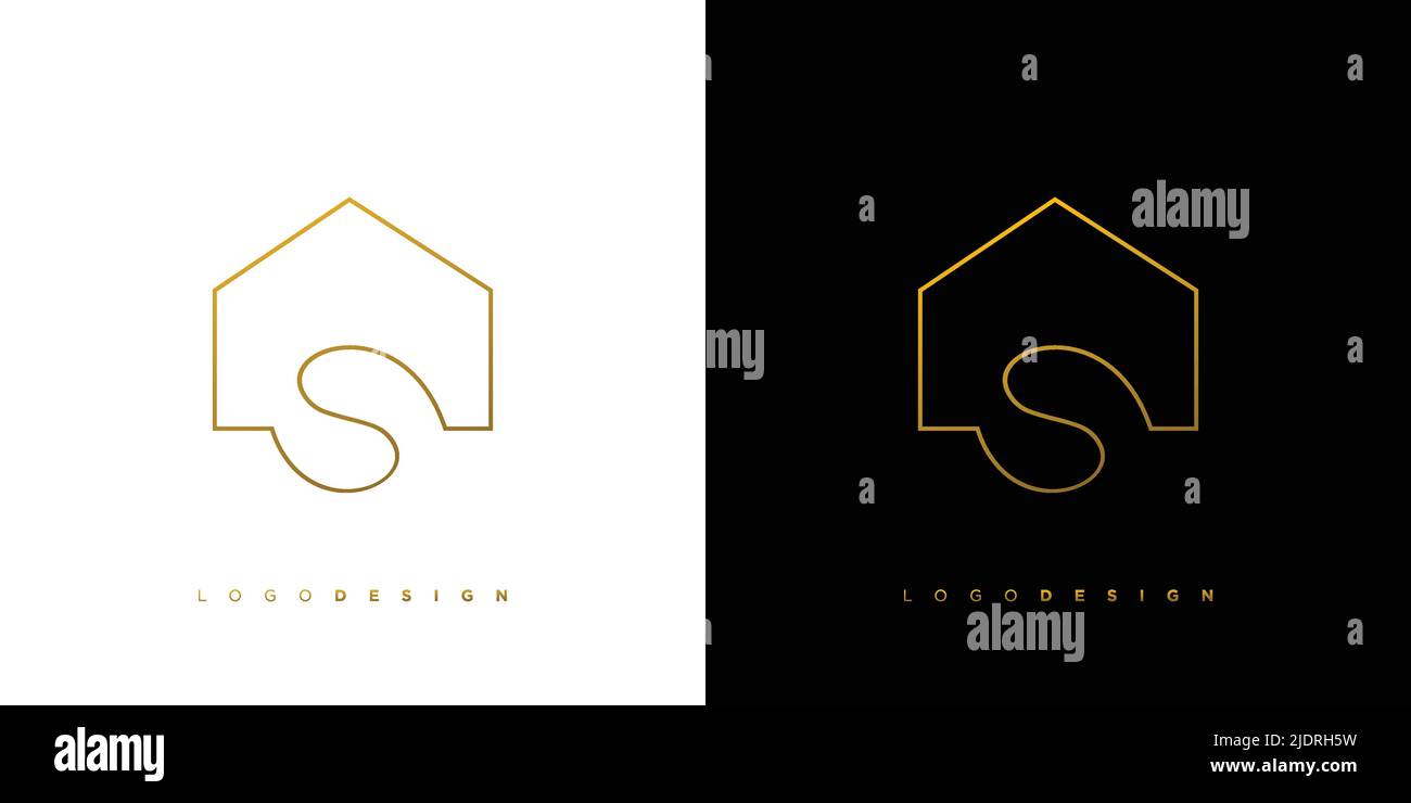 Modern and unique letter S initial house logo design Stock Vector Image ...