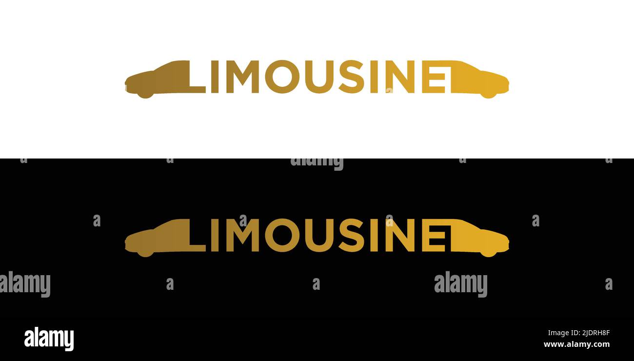Unique and modern limousine car illustration logo design Stock Vector