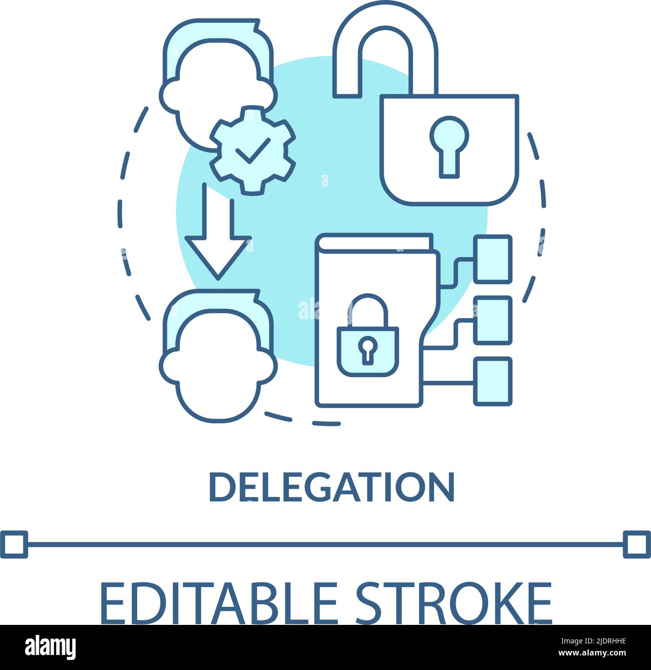 Delegation turquoise concept icon Stock Vector