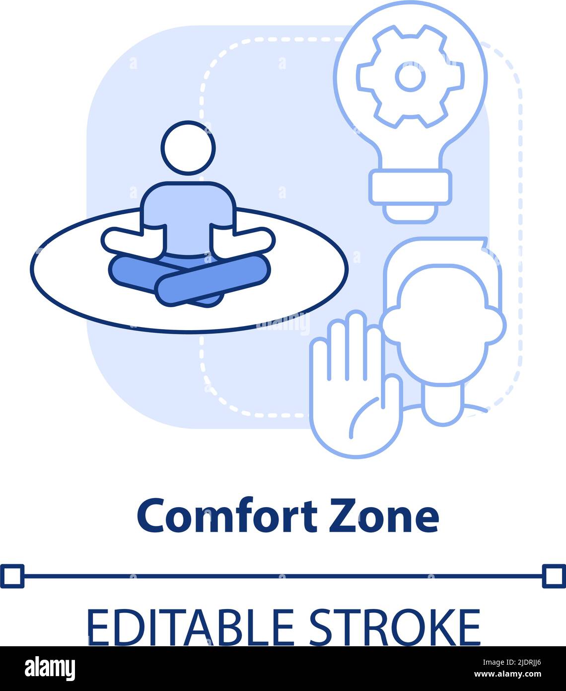 Comfort zone light blue concept icon Stock Vector Image & Art - Alamy