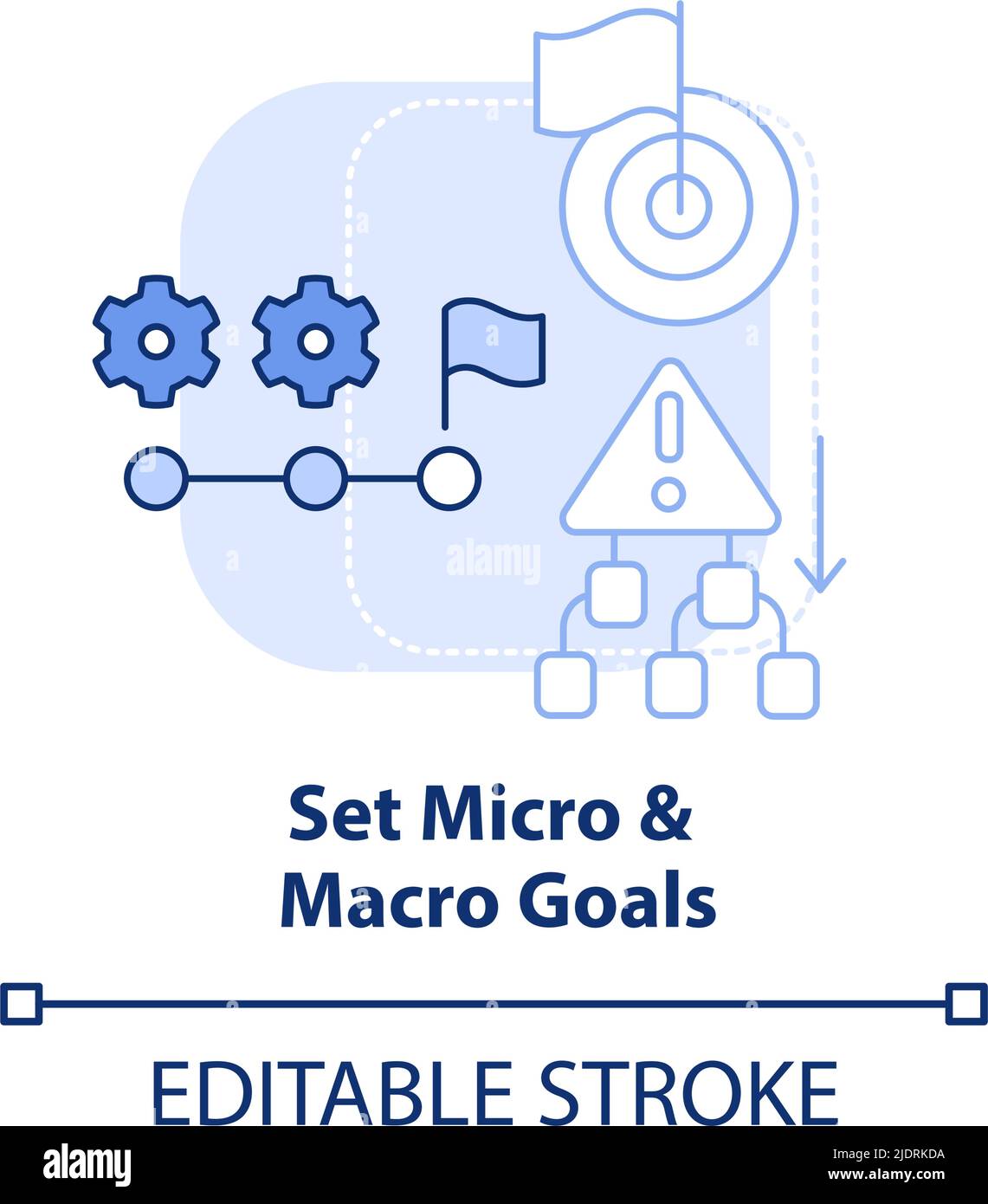 Set micro and macro goals light blue concept icon Stock Vector Image ...