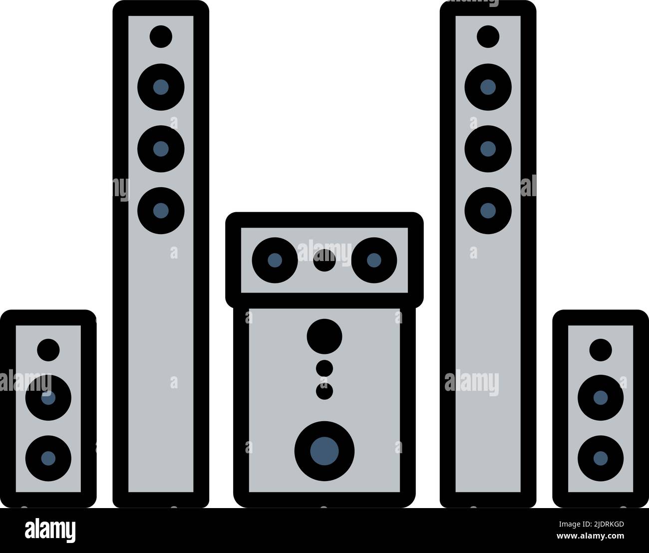 Audio System Speakers Icon. Editable Bold Outline With Color Fill ...