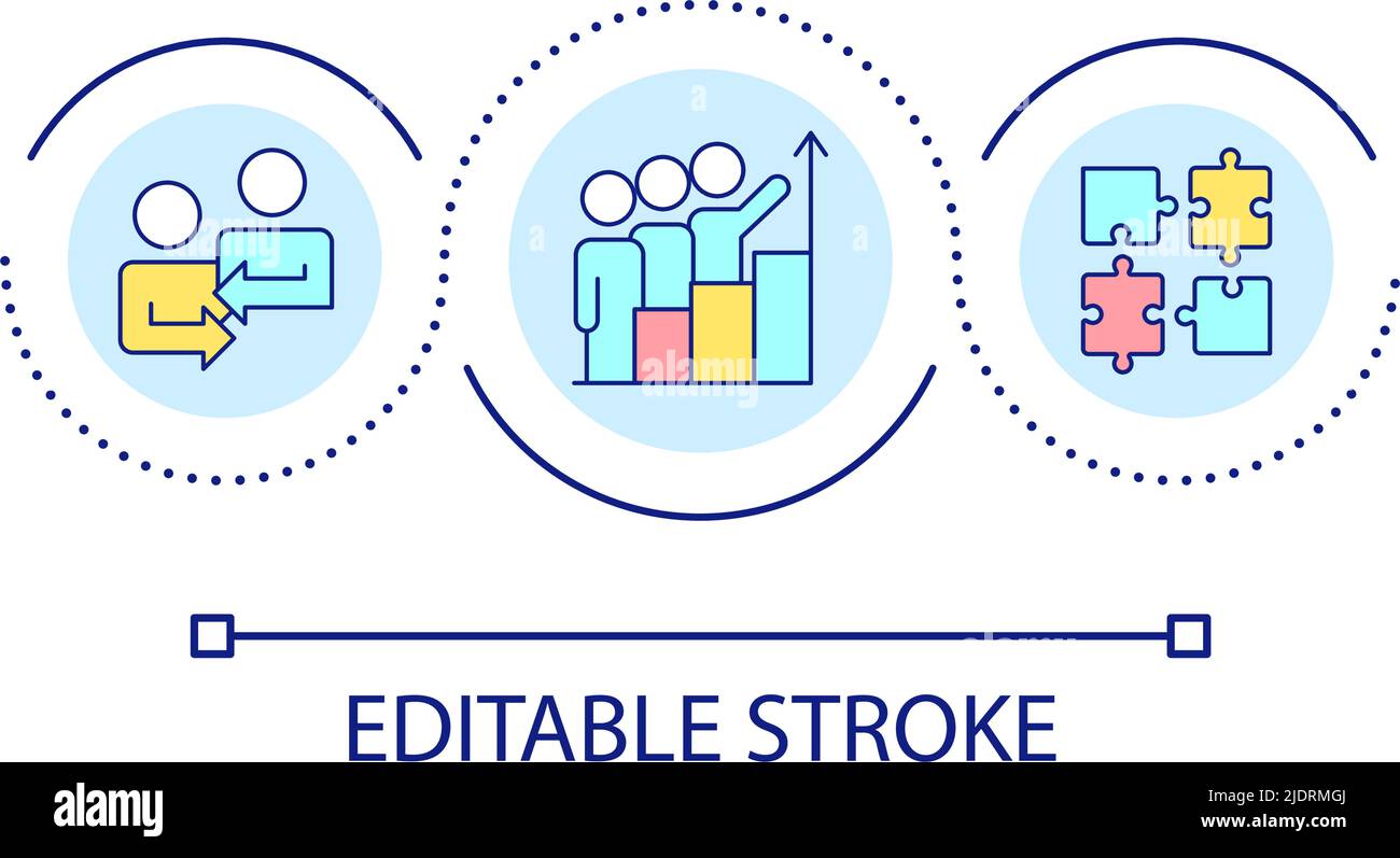 Business cooperation loop concept icon Stock Vector