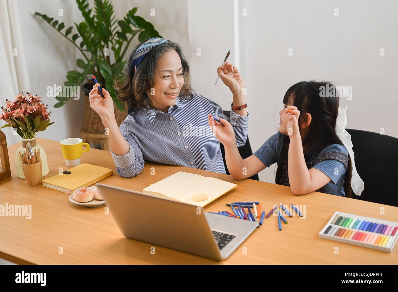 Happy mature grandmother spending hi-res stock photography and images ...