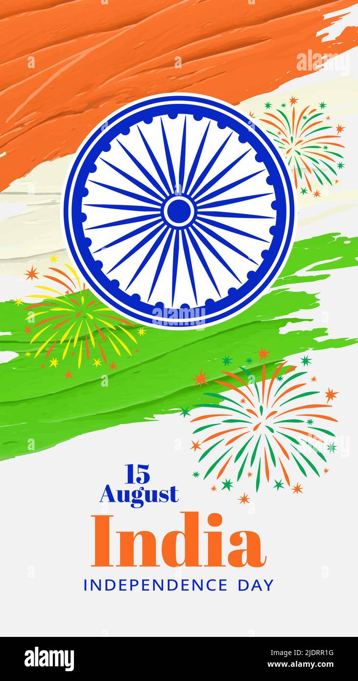 Happy Independence Day of India background. August 15 Stock Vector Image &  Art - Alamy