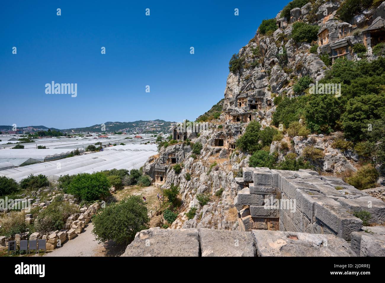 Lycian Rock Tombs In A Rock Face Of Myra Ancient City, Demre, Turkey ...