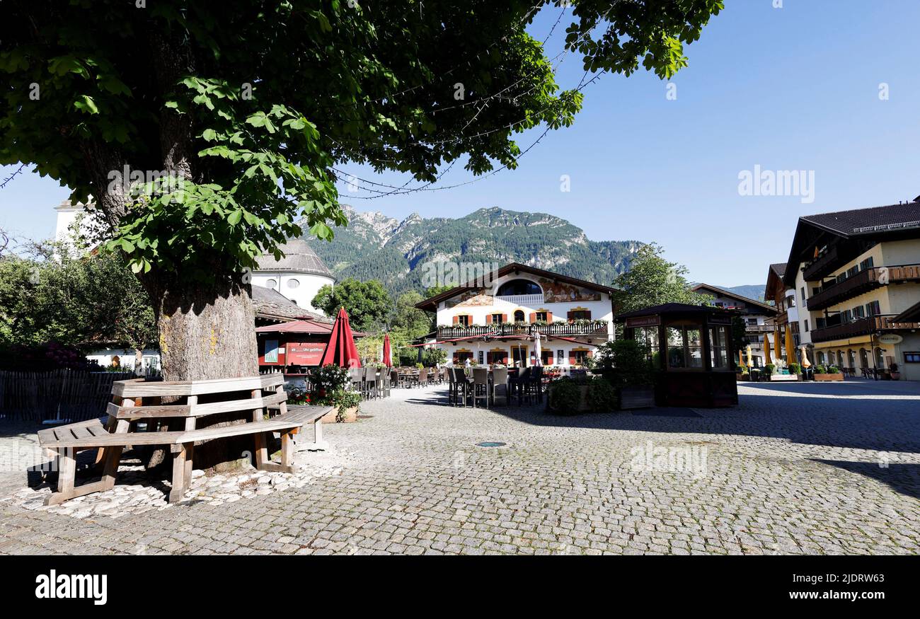 A general view shows the southern Bavarian resort where the G7 Summit will be held, in Garmisch-Partenkirchen, Germany, June 23, 2022. REUTERS/Michaela Rehle Stock Photo