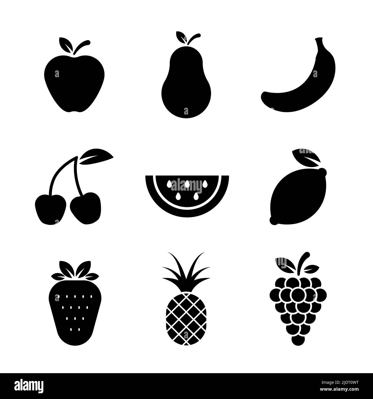 Fruit set vector icon on white background Stock Vector Image & Art - Alamy