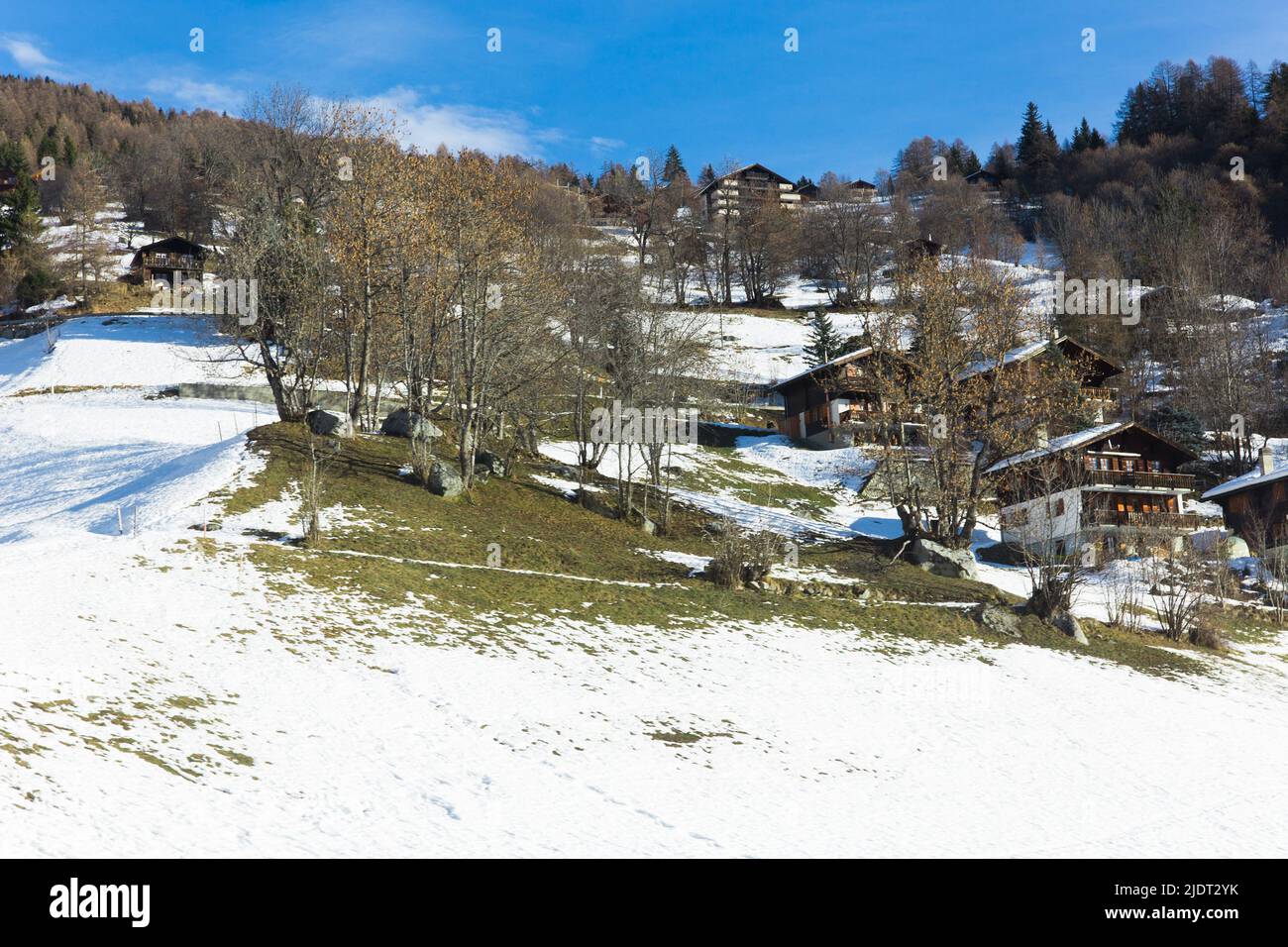 Snowy mountain during the day in winter. Swiss alps Stock Photo - Alamy