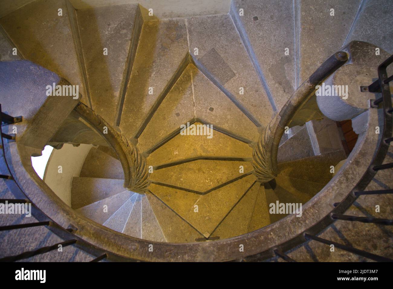 Austria, Styria, Graz, Double Spiral Staircase, Stock Photo