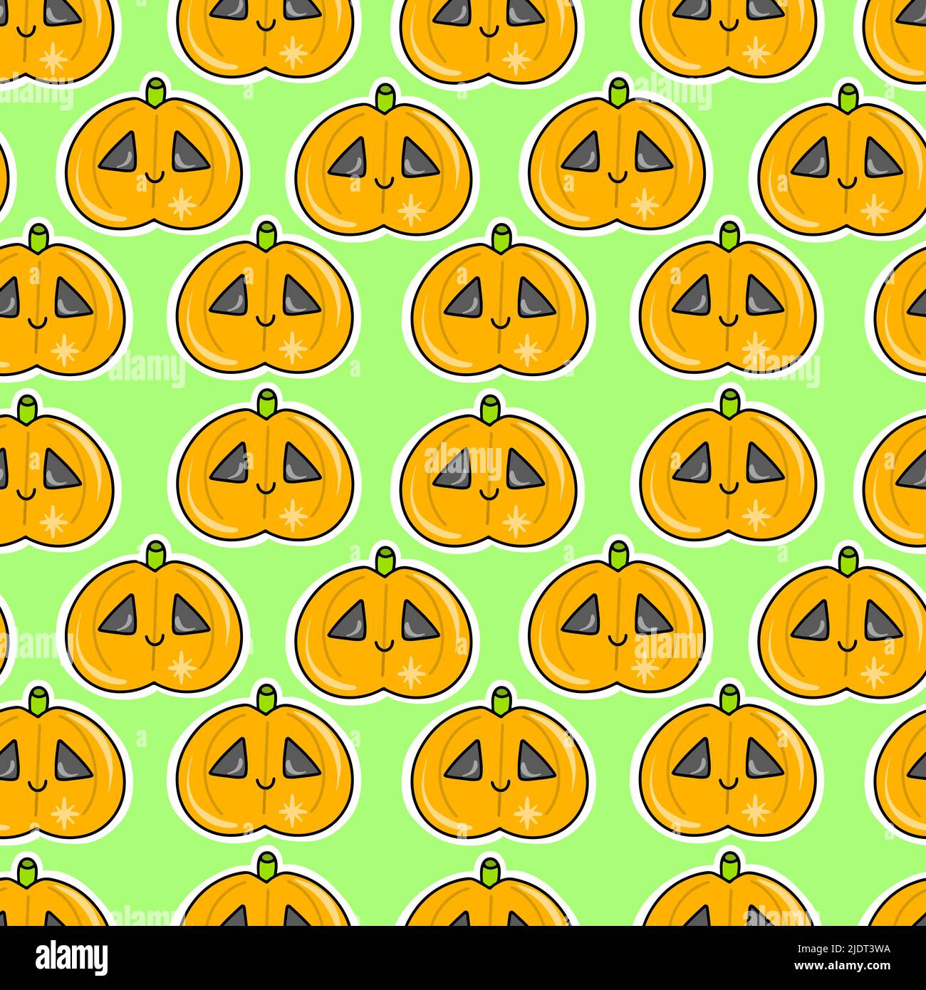 Vector Seamless pattern for Halloween. Cute background with orange ...