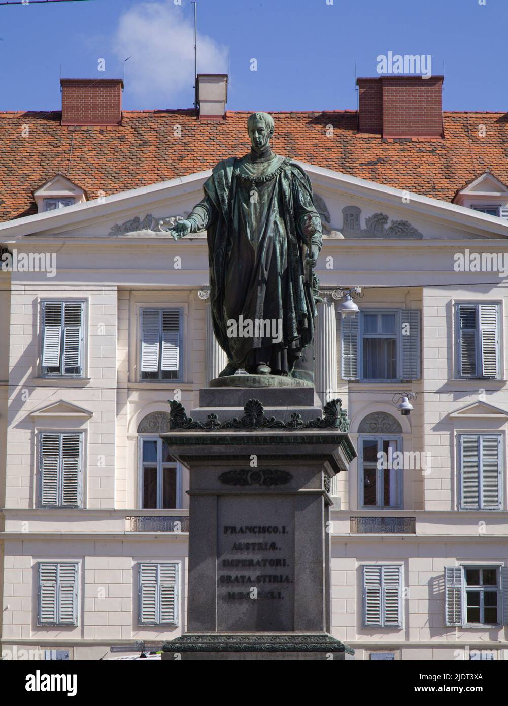 Austria, Styria, Graz, Freiheitsplatz, Kaiser Franz I statue, Stock Photo