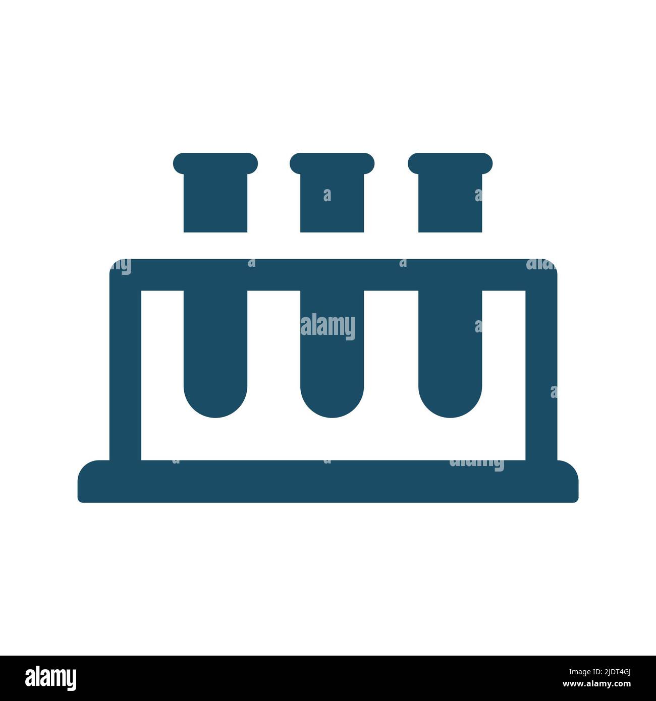 High quality dark blue laboratory tube icon. Pictogram, icon set, illustration. Useful for web site, banner, greeting cards, apps and social media pos Stock Photo