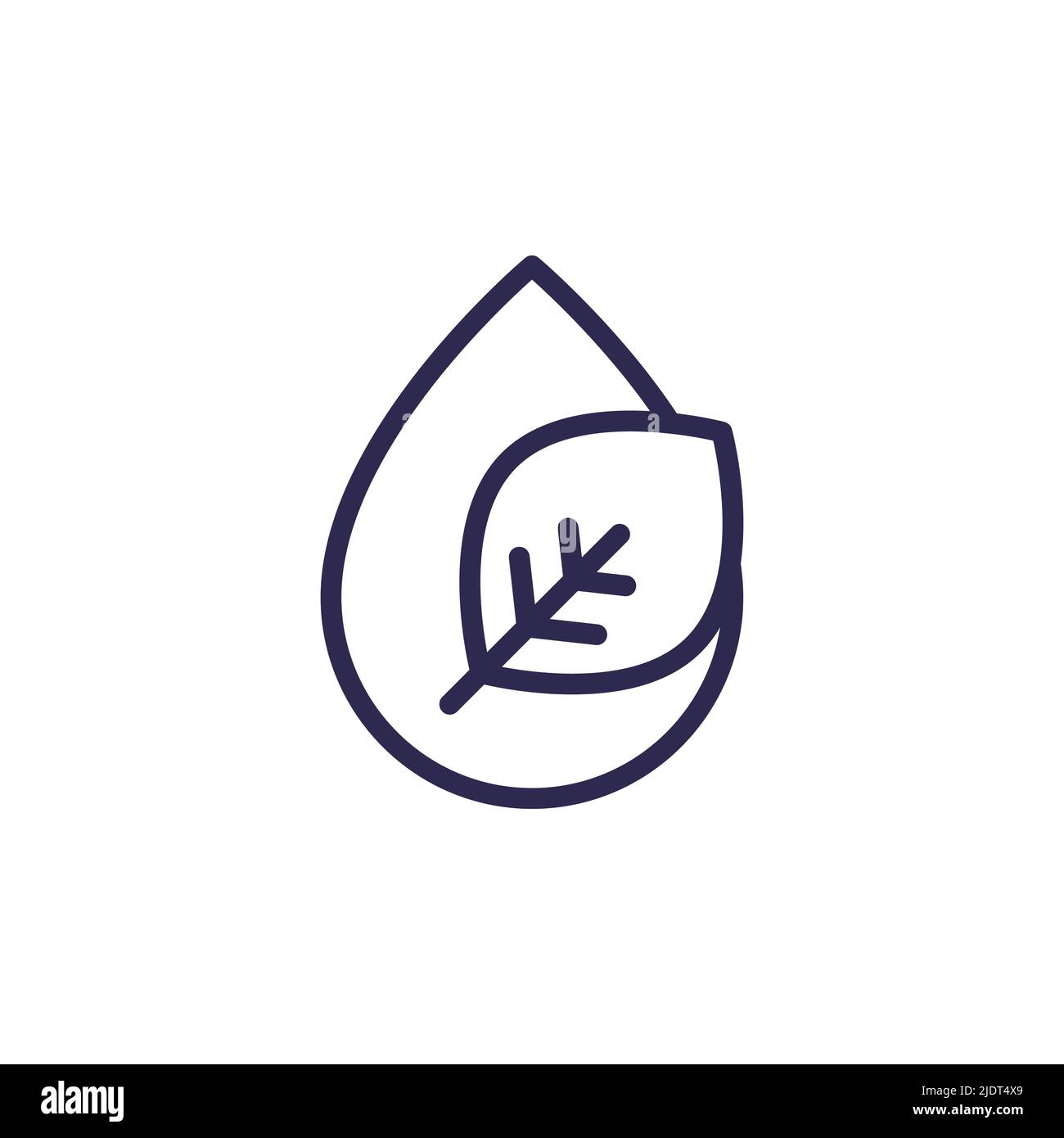 Drop and leaf line icon Stock Vector Image & Art - Alamy