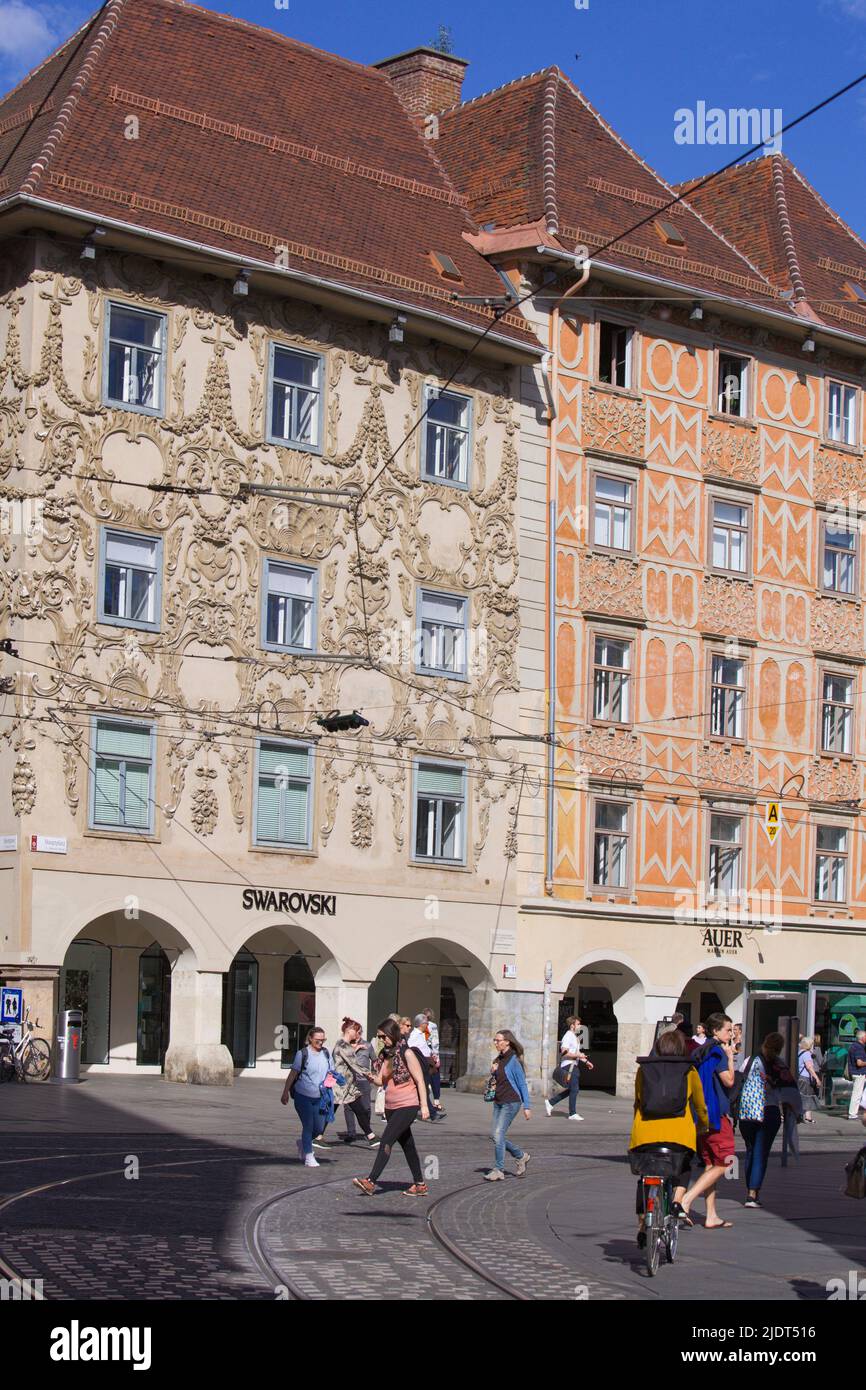 Austria, Styria, Graz, Main Square, Luegg House, Stock Photo