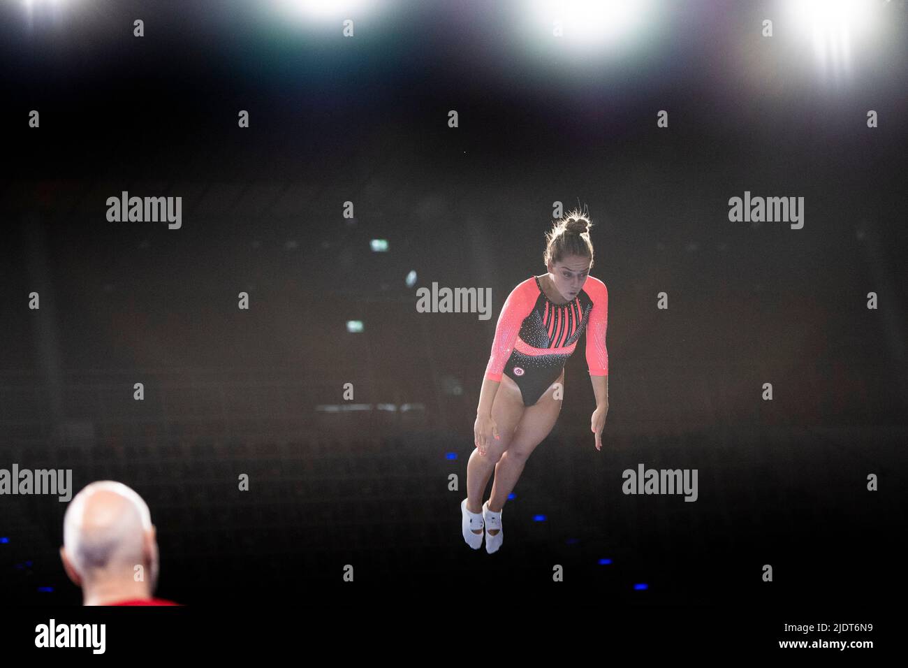 Berlin, Germany. 23rd June, 2022. Gymnastics/Trampoline: German  Championships, Aileen Rösler performs her trampoline freestyle in the  Max-Schmeling-Halle. Credit: Christophe Gateau/dpa/Alamy Live News Stock  Photo - Alamy