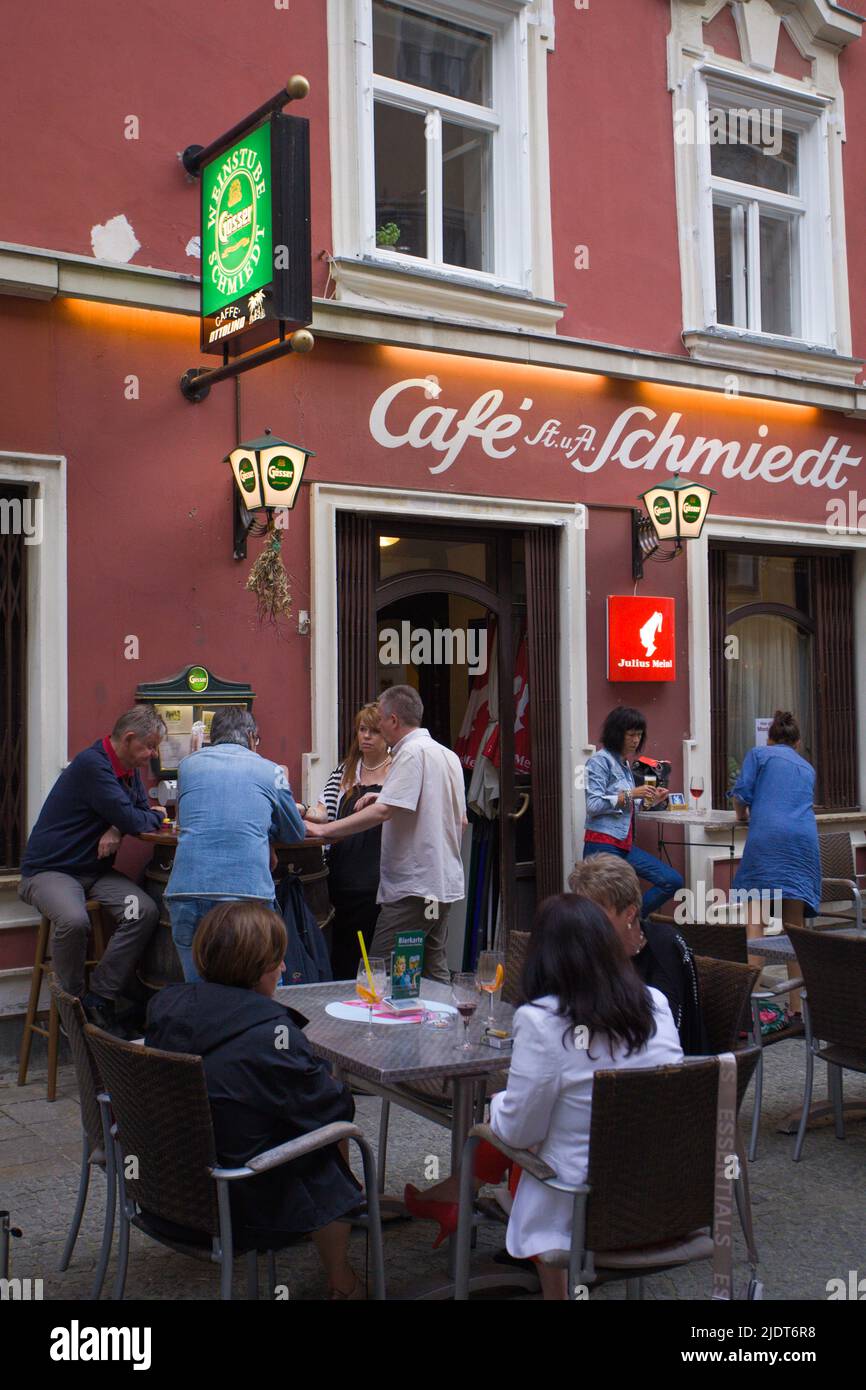 Austria, Styria, Graz,  street scene, cafe, people, Stock Photo