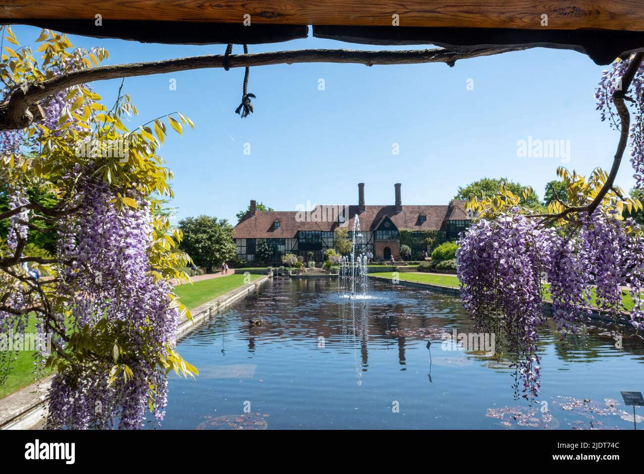 Woking, UK- May 2022: Royal Horticultural Society ( RHS) Garden in Wisley. Large gardens with glass houses in Surrey Stock Photo