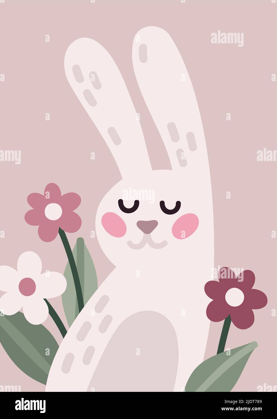 Bunny spring flower poster Stock Vector Image & Art Alamy