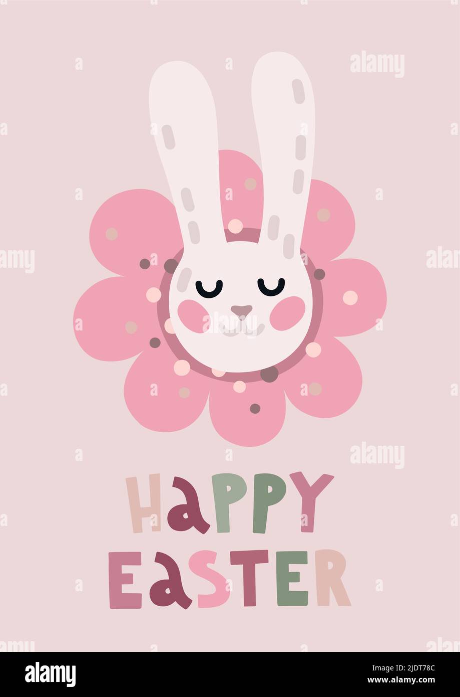 Bunny flower poster Stock Vector Image & Art Alamy