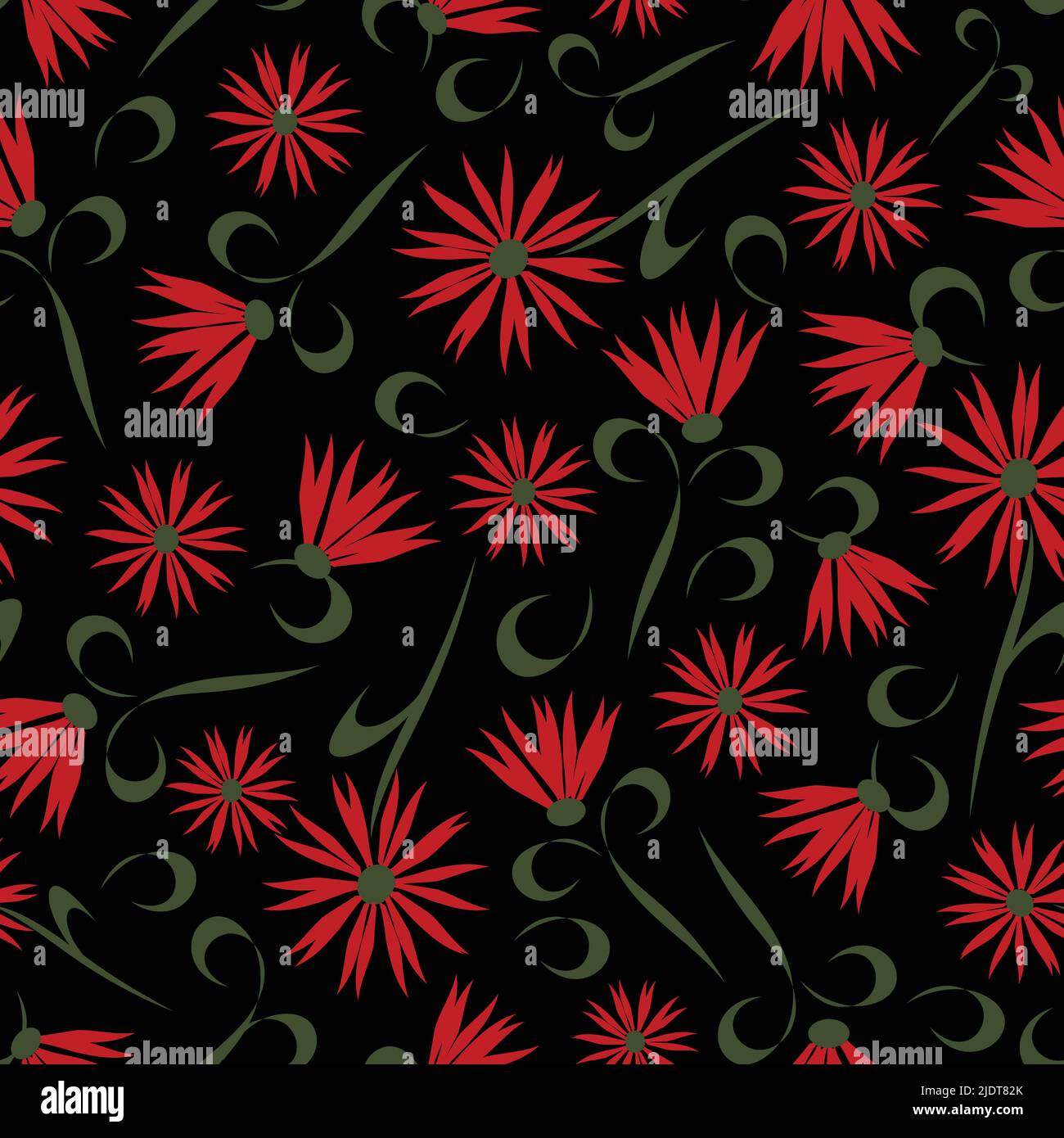 Black And Red Floral Background Design