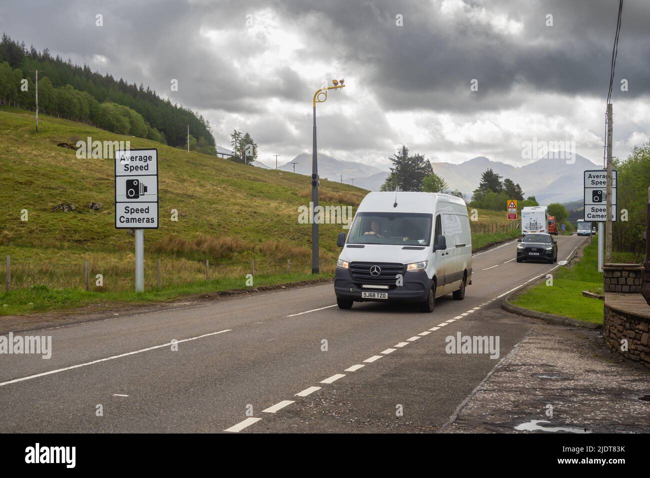 19.05.2022 Tyndrum, Stirling, Scotland, UK. peeding through the Highlands in Scotland Stock Photo