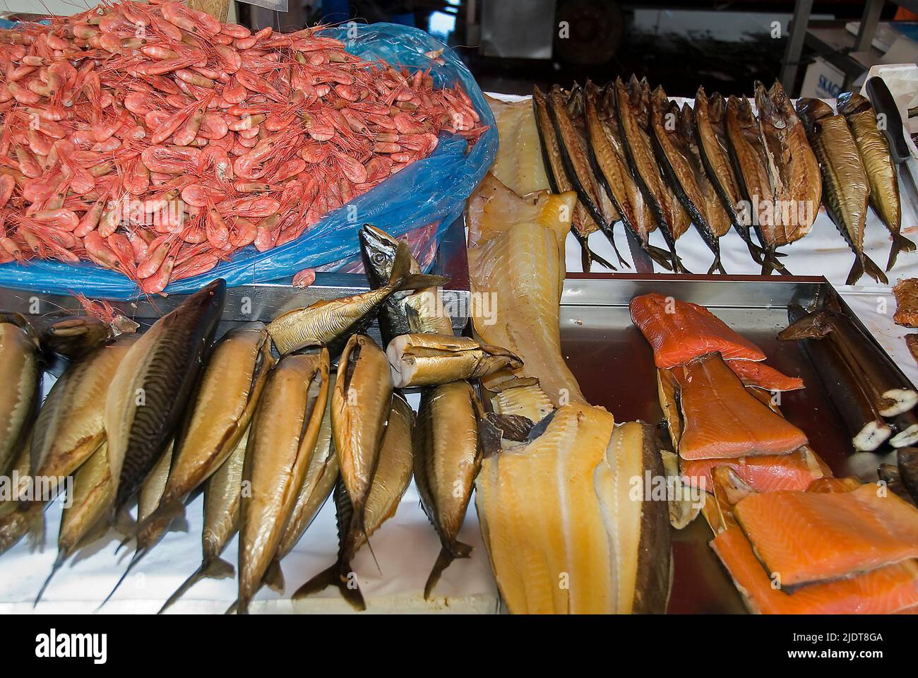 Fish and fresh Sea Food on the Fish Market in Bergen